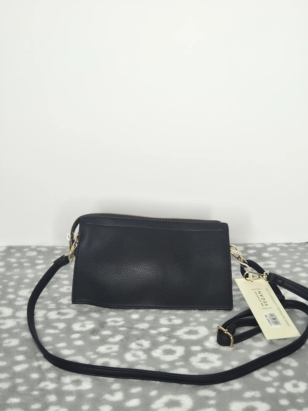 Isabelle Los Angeles Crossbody Bag — Black with Gold Hardware